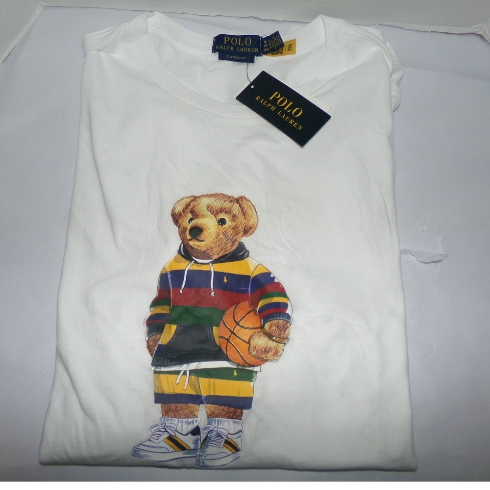 Polo Ralph Lauren Mens RARE Polo Signature Bear SZ XXL WHITE T-Shirt